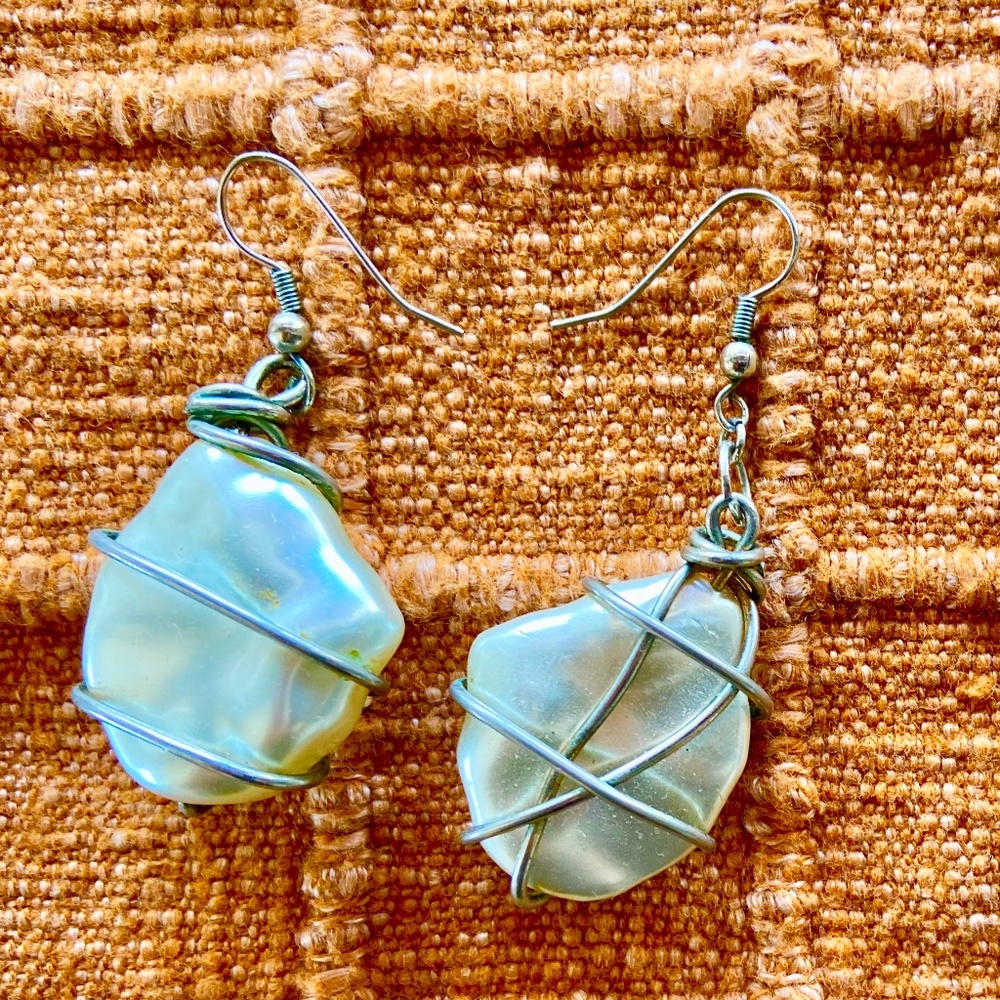 Faux Opal Hook Earrings